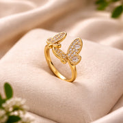 Twin Butterfly Adjustable Ring