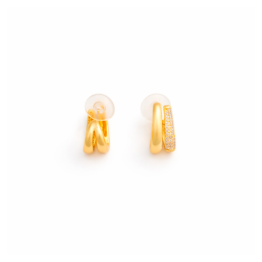 Curve Crystal Half Hoop Earrings
