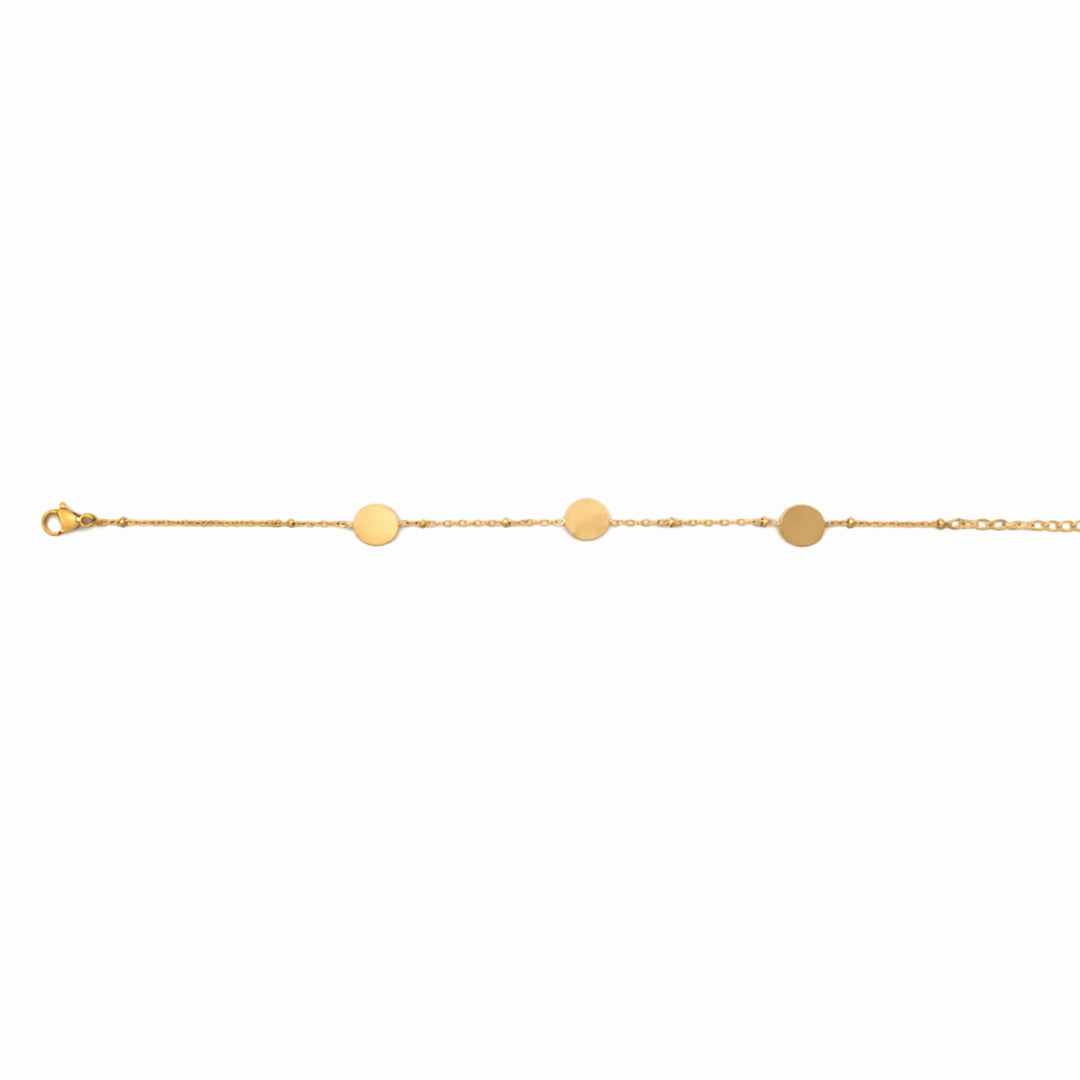 Celeste Minimal Gold Disc Anklet