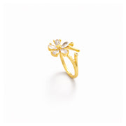 Crystal Bloom Adjustable Ring