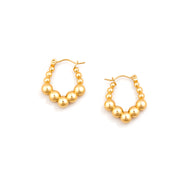 Pearl Bead Cascade Hoop Earrings