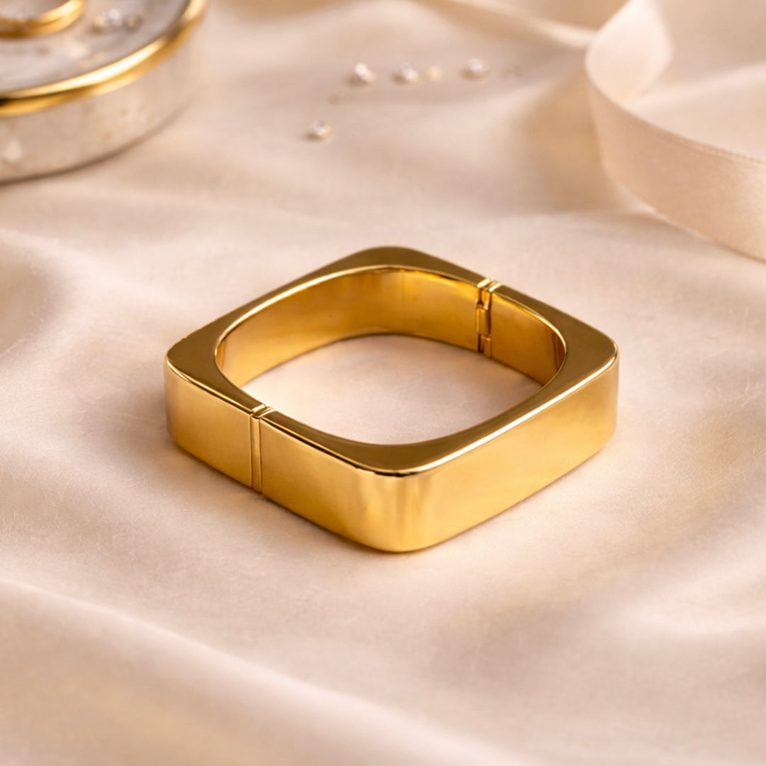 Aurelia Broad Gold Statement Bangle