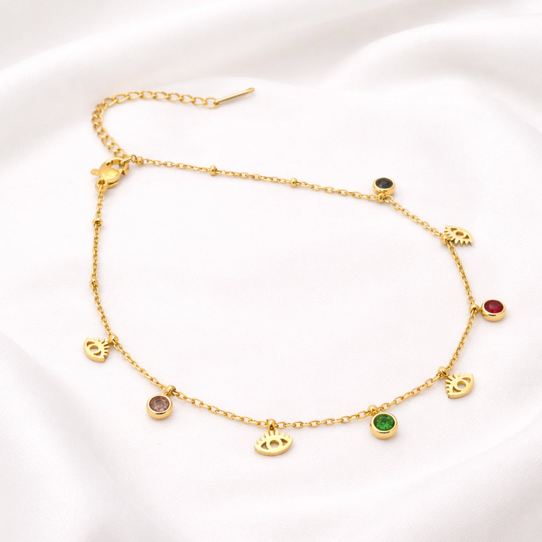 Aurelia Evil Eye Charm Anklet