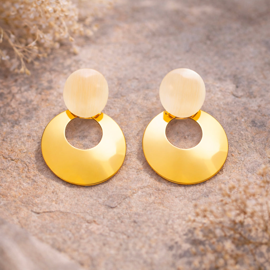 Moonlight Gold Disc Earrings