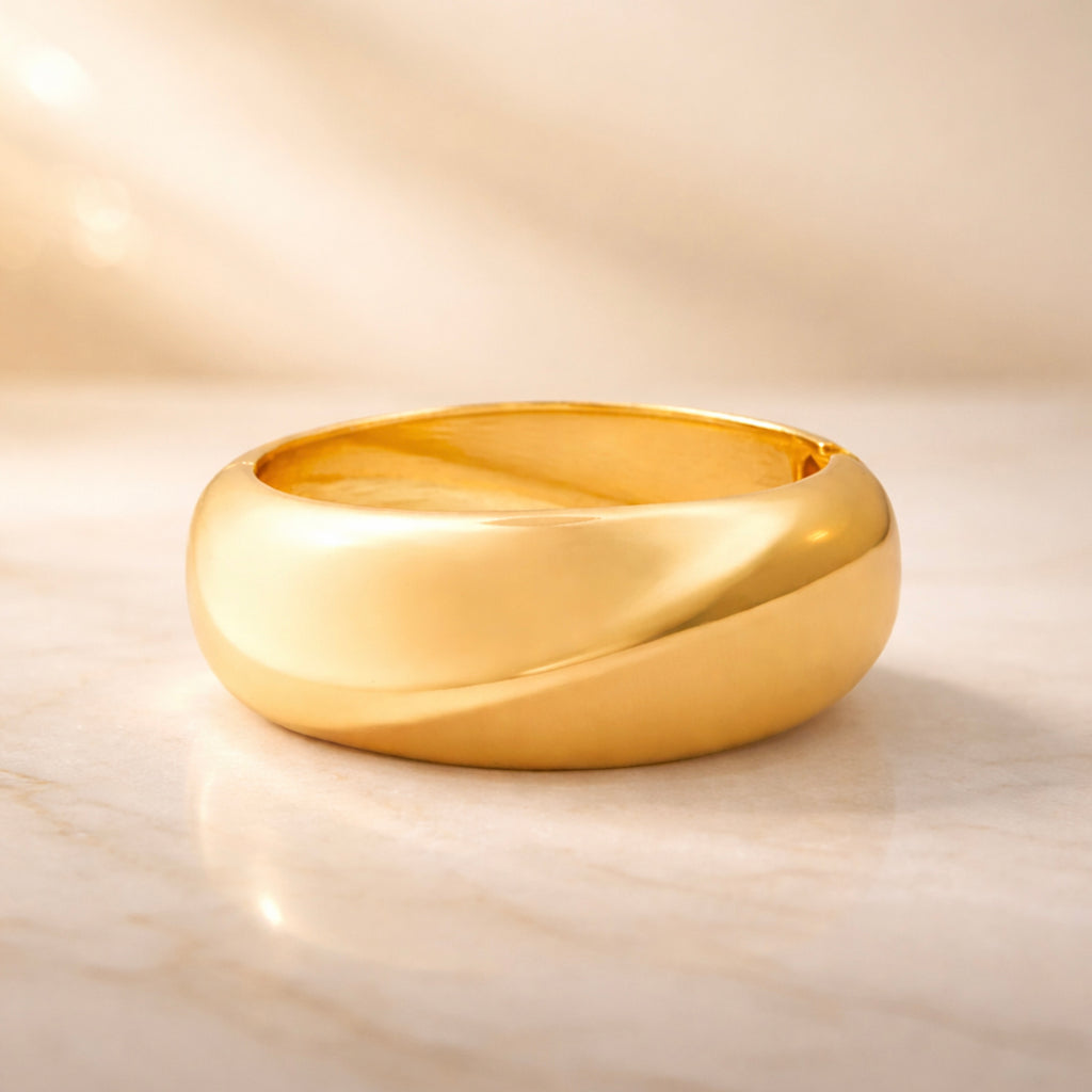 Linea Textured Gold Cuff Bangle