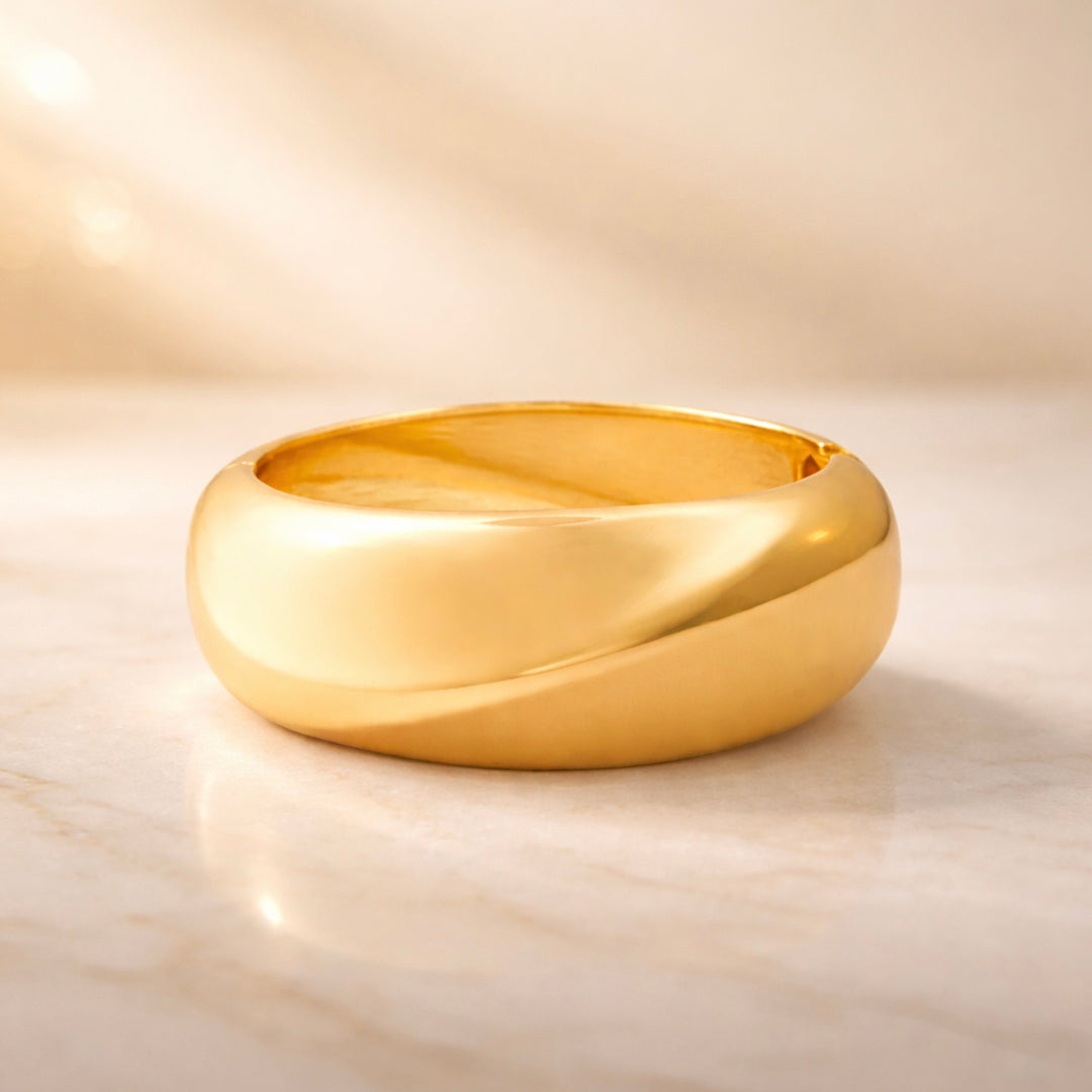 Linea Textured Gold Cuff Bangle