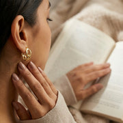 Golden Embrace Crystal Hoop Earrings