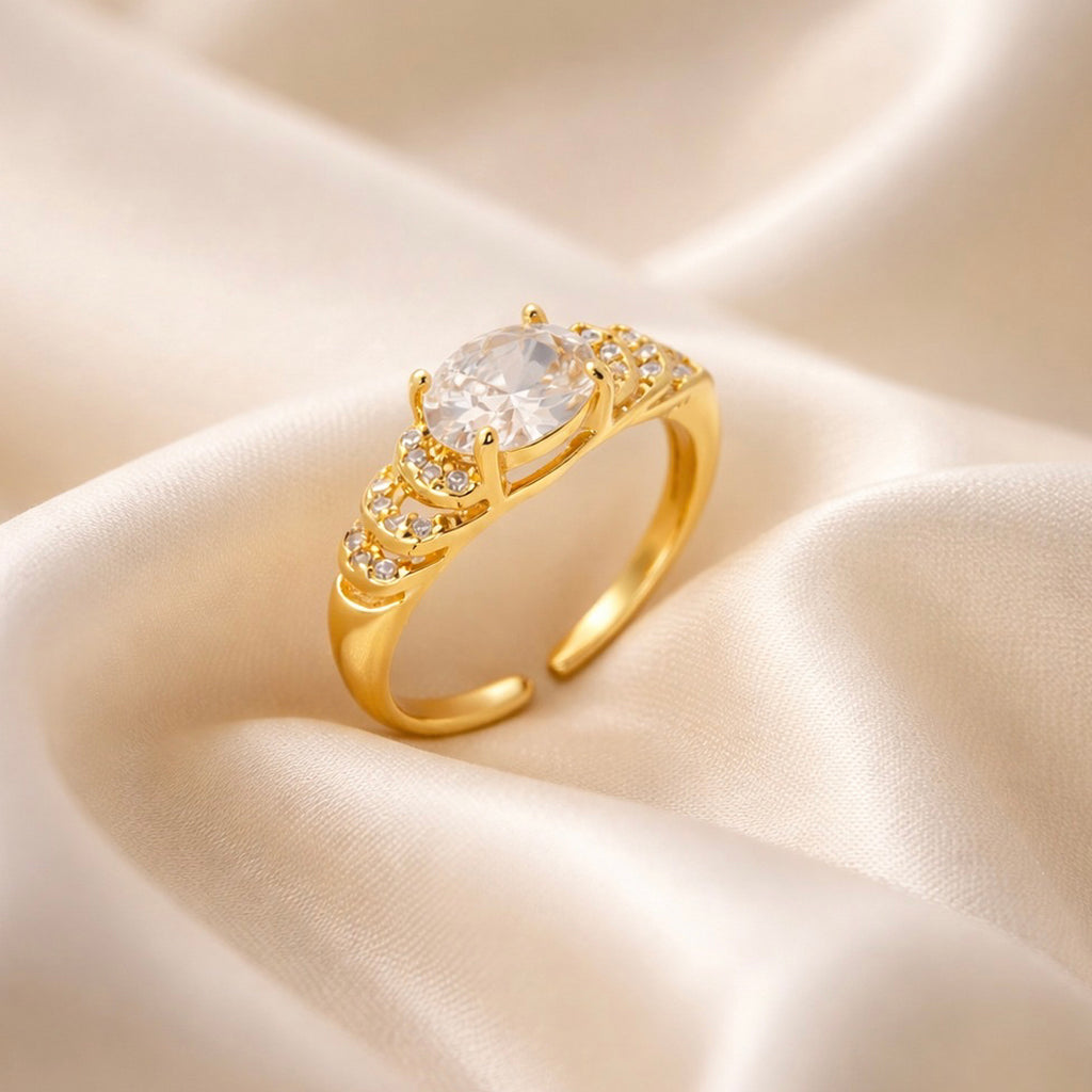 Regal Solitaire Adjustable Ring