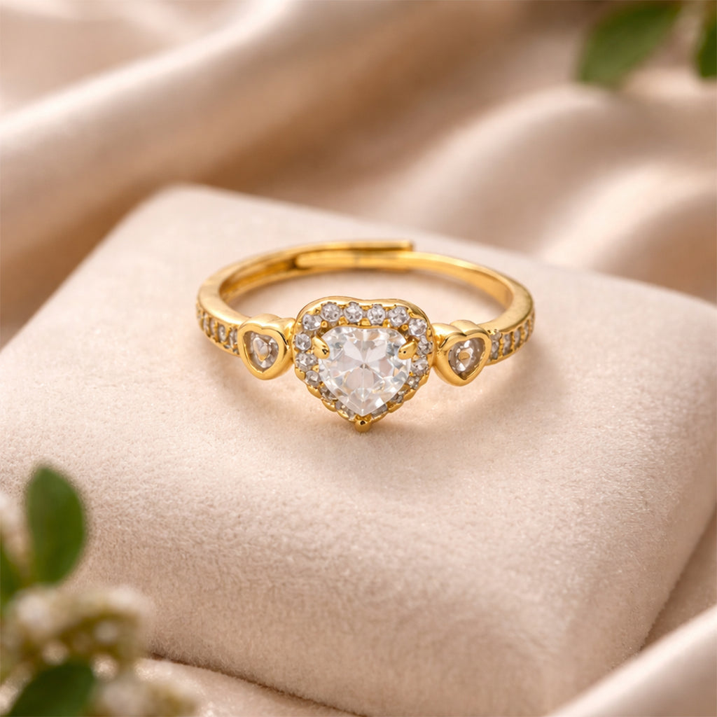 Heart Whisper Crystal Accent Ring