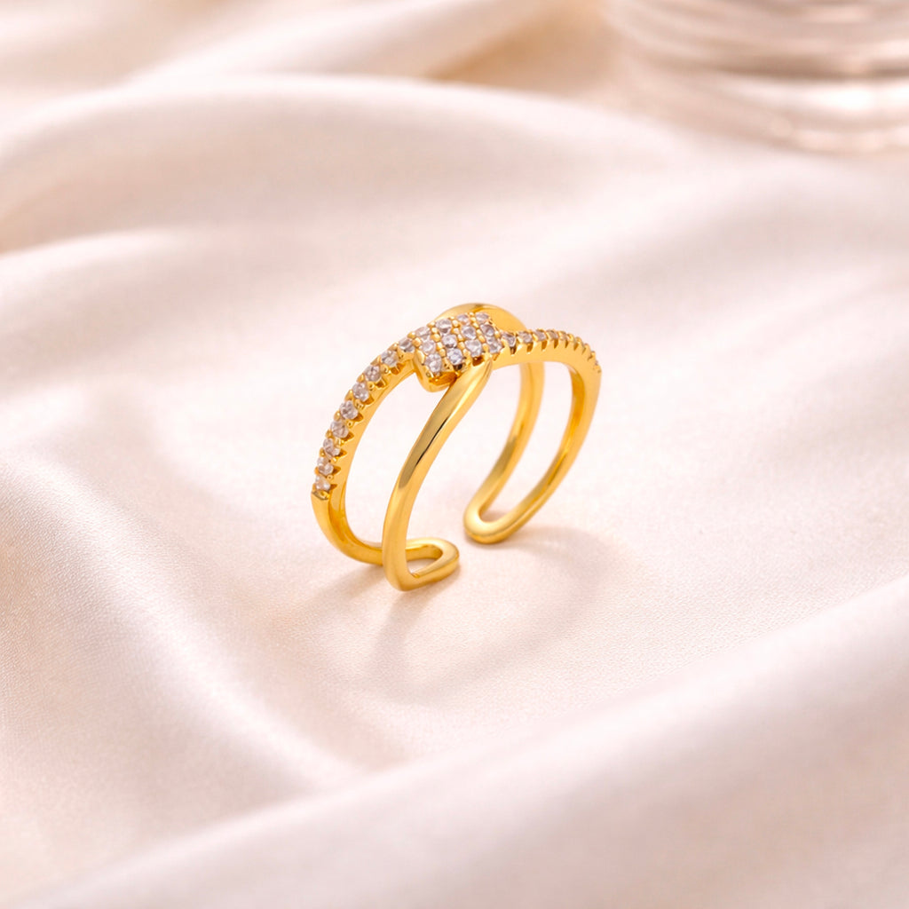 Intertwined Spark Adjustable Ring