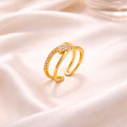 Intertwined Spark Adjustable Ring