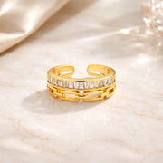 Interlock Crystal Band Ring
