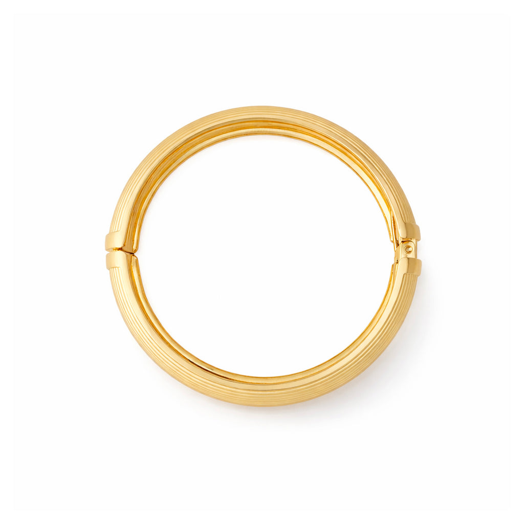 Golden Ripple Broad Shiny Bangle