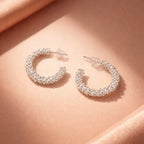 Crystal Cascade C-Hoop Earrings