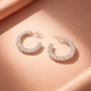 Crystal Cascade C-Hoop Earrings