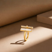 Spiked Bar Rose Gold Stack Ring