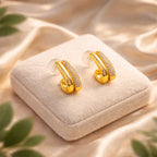 Curve Crystal Half Hoop Earrings