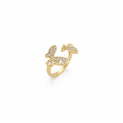 Twin Butterfly Adjustable Ring