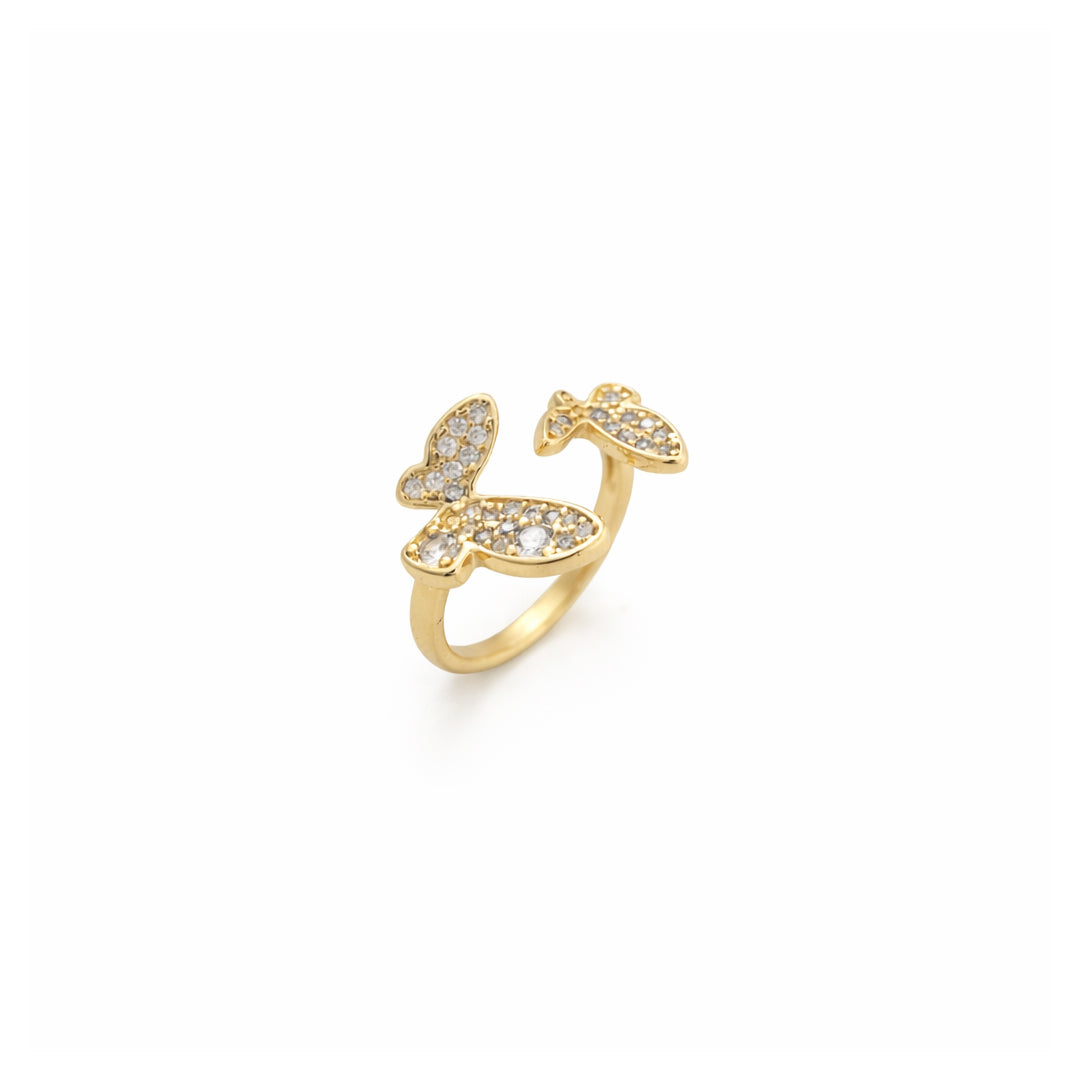 Twin Butterfly Adjustable Ring