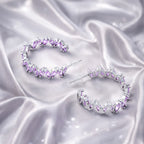 Amethyst Petal Hoop Earrings