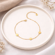 Celeste Minimal Gold Disc Anklet