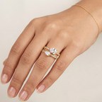Crystal Duo Adjustable Ring