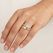 Crystal Duo Adjustable Ring