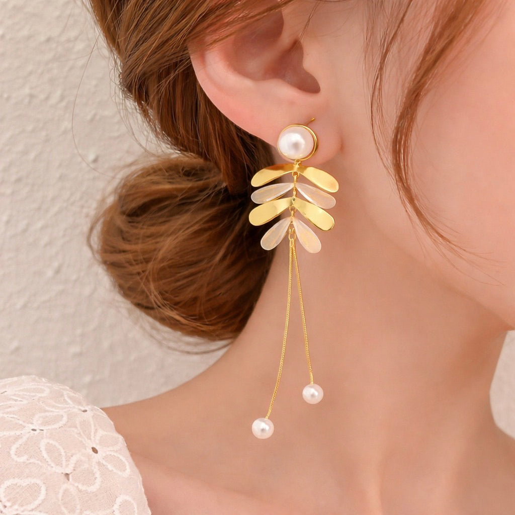 Dual Stone Sculpted Stud Earrings