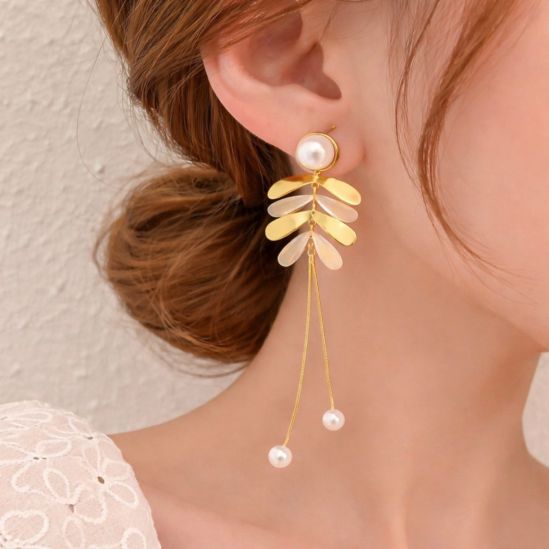 Dual Stone Sculpted Stud Earrings