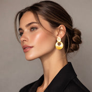 Moonlight Gold Disc Earrings