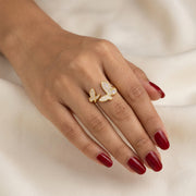 Twin Butterfly Adjustable Ring