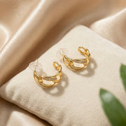 Golden Embrace Crystal Hoop Earrings