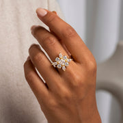 Celeste Flower Spark Adjustable Ring