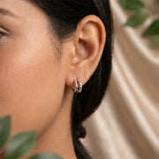 Silver Block Luxe Hoop Earrings