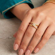 Intertwined Spark Adjustable Ring