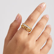 Interlock Crystal Band Ring