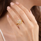 Crystal Bloom Adjustable Ring