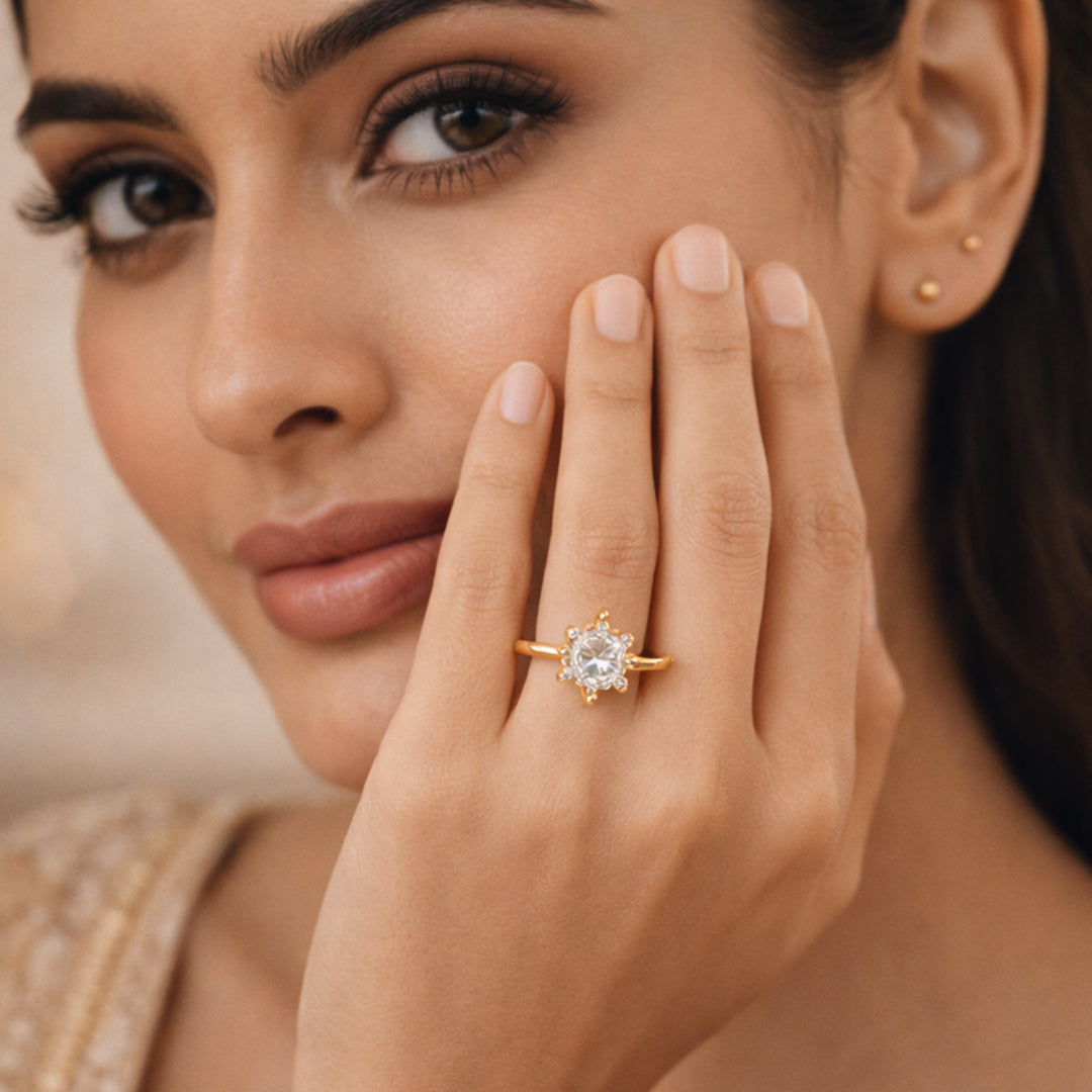 Classic Solitaire Adjustable Ring