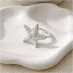 adjustable sterling silver starfish earcuff