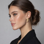 Coiled Serpent Gold Stud Earrings