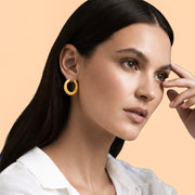 Beaded Ripple Textured Hoop Earrings