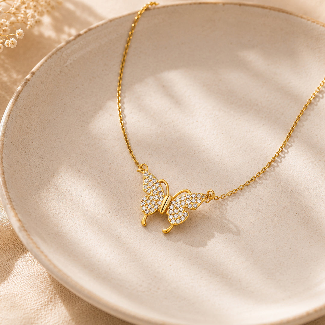 Crystal Butterfly Magnetic Detachable Chain with pendant