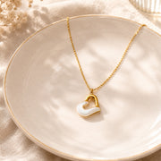 Soft Pearl Heart Pendant with Chain with pendant