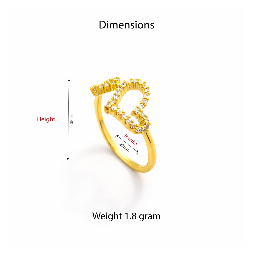 Twin Heart Spark Adjustable Ring