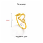 Twin Heart Spark Adjustable Ring