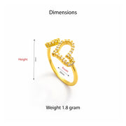 Twin Heart Spark Adjustable Ring