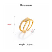 Intertwined Spark Adjustable Ring