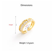 Interlock Crystal Band Ring