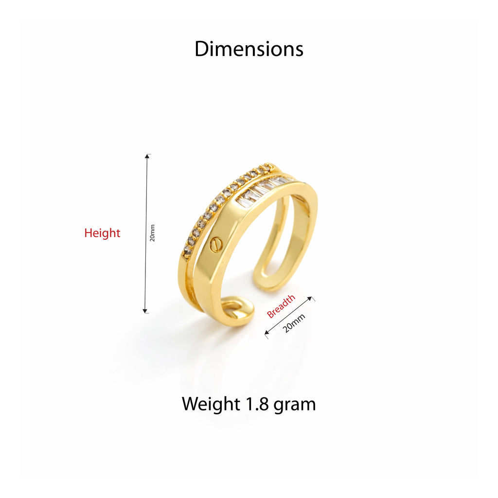 Layered Spark Adjustable Ring