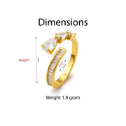 Butterfly Grace Crystal Open Ring